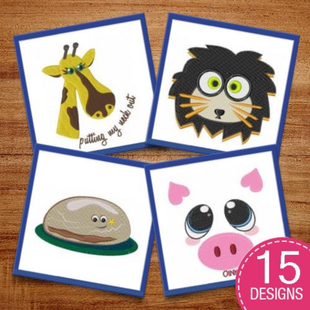 Picture of Silly Cartoon Animals Embroidery Design Pack