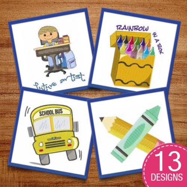 Picture of School's in Session! Embroidery Design Pack