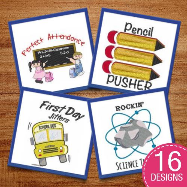 Picture of School Days Embroidery Design Pack