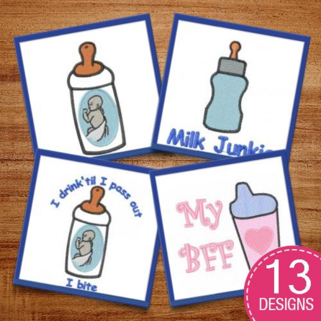 Picture of Baby Bottles & Animals Embroidery Design Pack