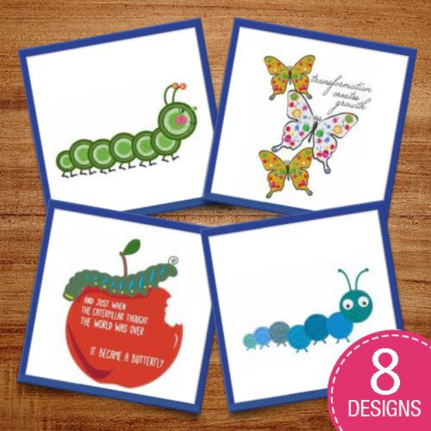 Picture of Caterpillars & Butterflies Embroidery Design Pack