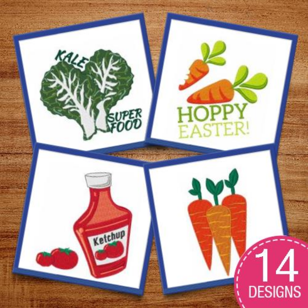 Picture of Healthy Veggies Embroidery Design Pack