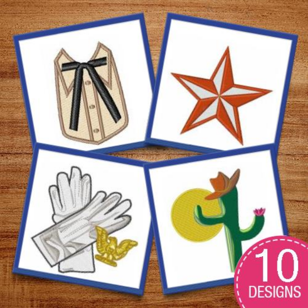 Picture of Western Clothes & Symbols Embroidery Design Pack