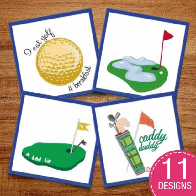 Picture of Fore! Golfing Decorations Embroidery Design Pack