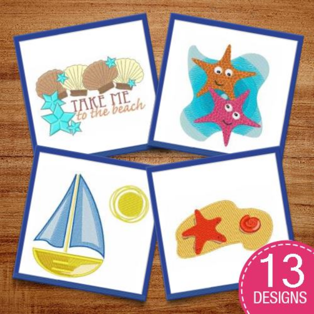 Picture of Cartoon Nautical Decorations Embroidery Design Pack