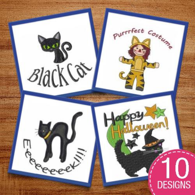 Picture of Halloween Cats  Embroidery Design Pack