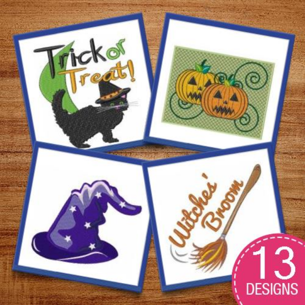 Picture of Fun Halloween Characters & Decorations Embroidery Design Pack