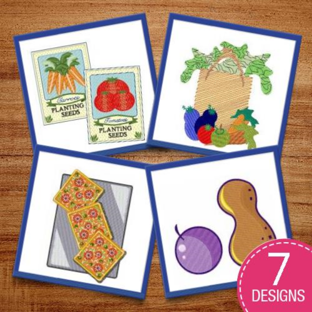 Picture of Fruits & Veggies Embroidery Design Pack
