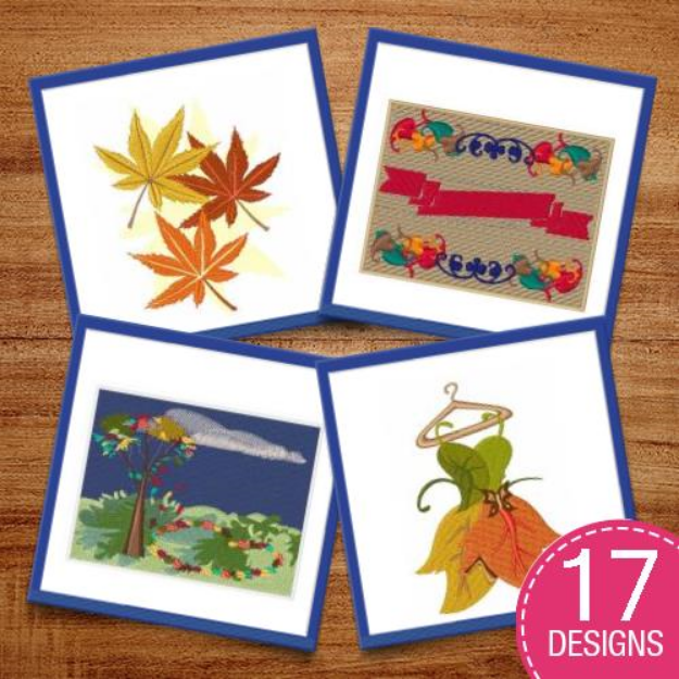 Picture of Fall & Autumn Decorations Embroidery Design Pack