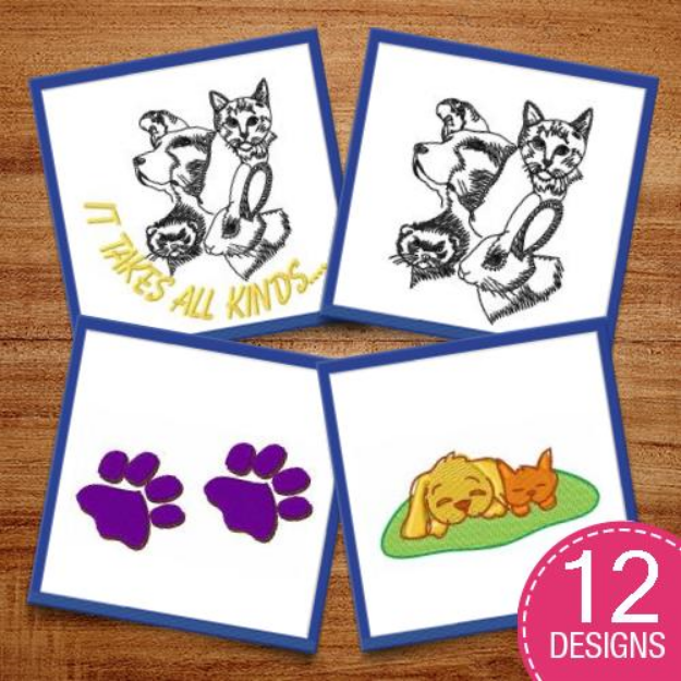 Picture of Cats & Dogs Embroidery Design Pack