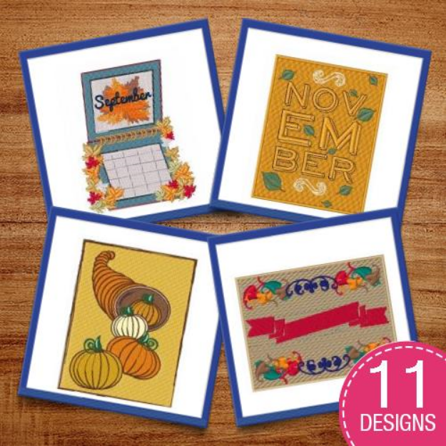 Picture of Autumn Seasonal Scenes Embroidery Design Pack
