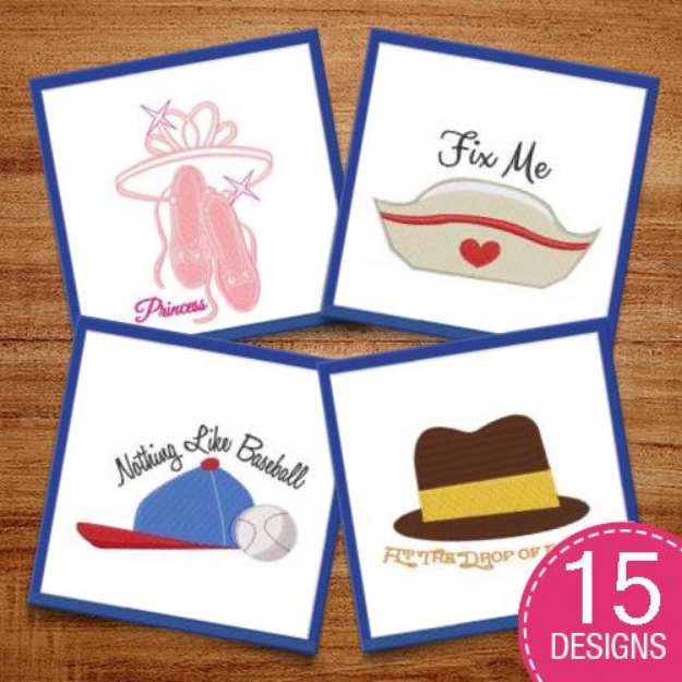 Picture of Clothing - Hats Embroidery Design Pack