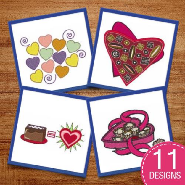 Picture of Candy Hearts Embroidery Design Pack