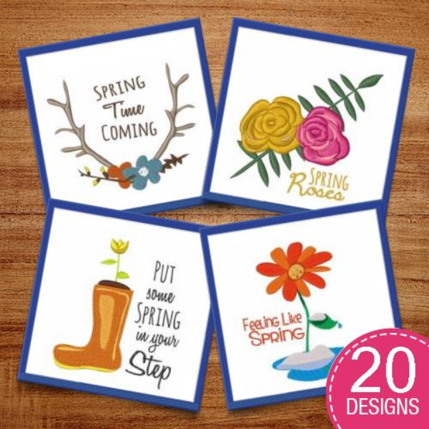 Picture of Springtime Season Embroidery Design Pack