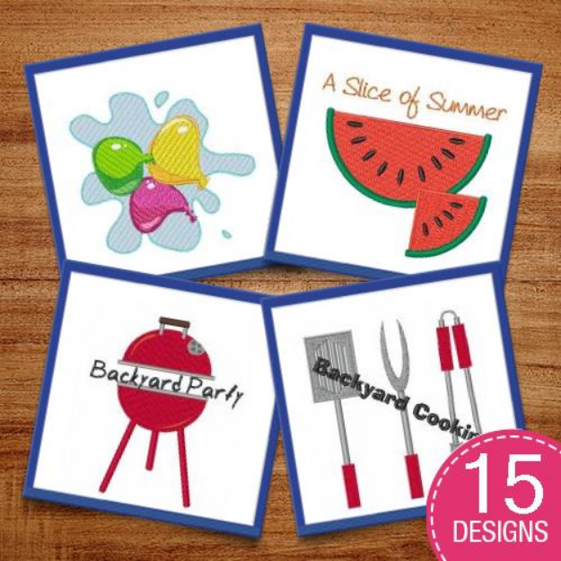 Picture of Summer Foods & Fun Embroidery Design Pack