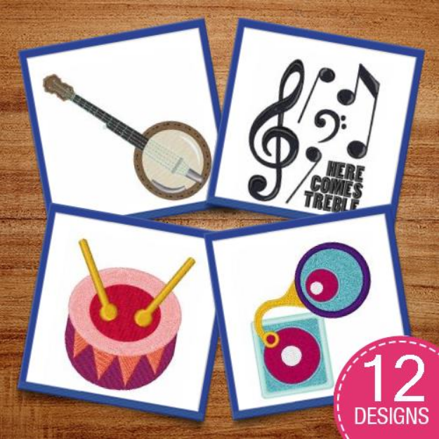 Picture of Music Makers Embroidery Design Pack