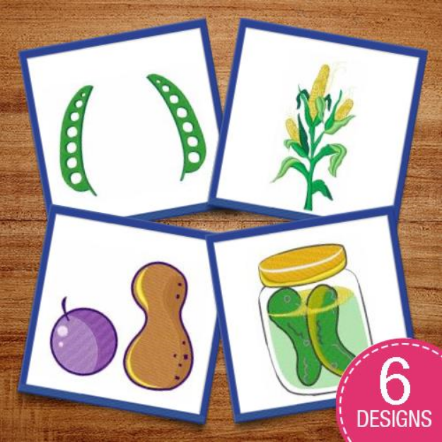 Picture of Healthy Summer Vegetables Embroidery Design Pack
