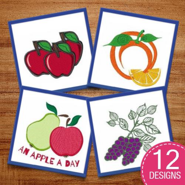 Picture of Healthy Option Fruits Embroidery Design Pack