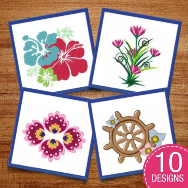 Picture of Floral Decorations Embroidery Design Pack