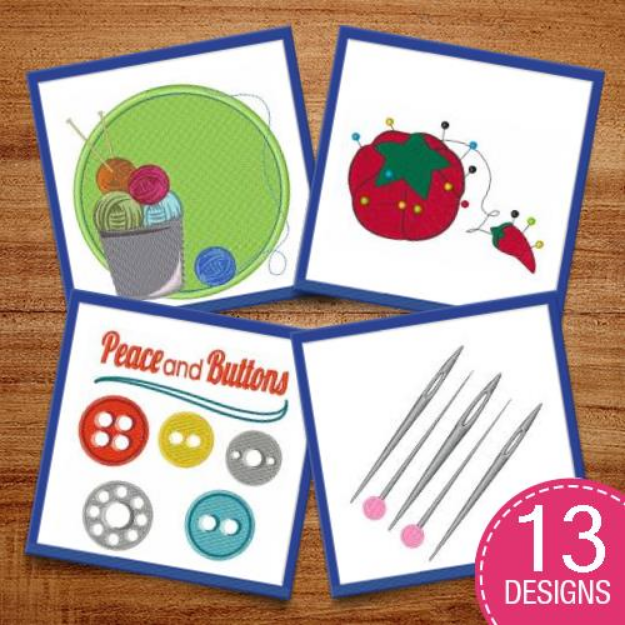 Picture of Buttons & Notions Embroidery Design Pack