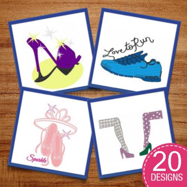 Picture of Kick Up Your Shoes Embroidery Design Pack