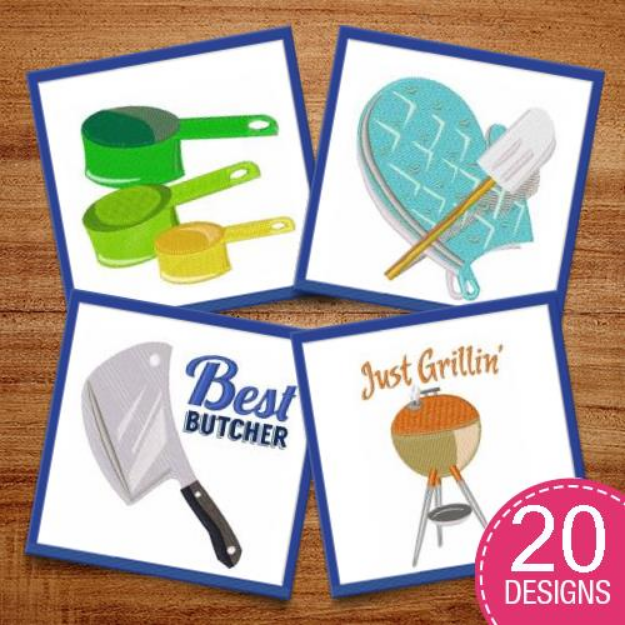 Picture of Cooking Supplies Embroidery Design Pack