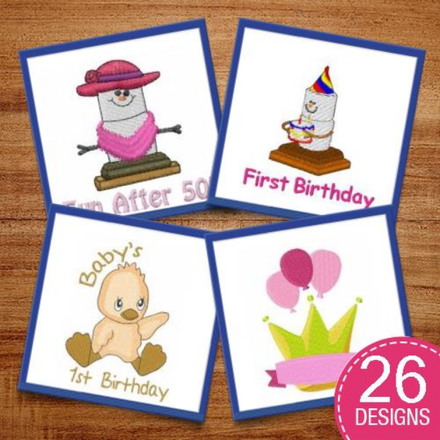 Picture of Happy Birthday! Embroidery Design Pack