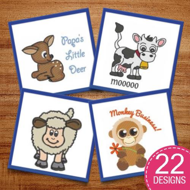 Picture of Nursery Animals Embroidery Design Pack