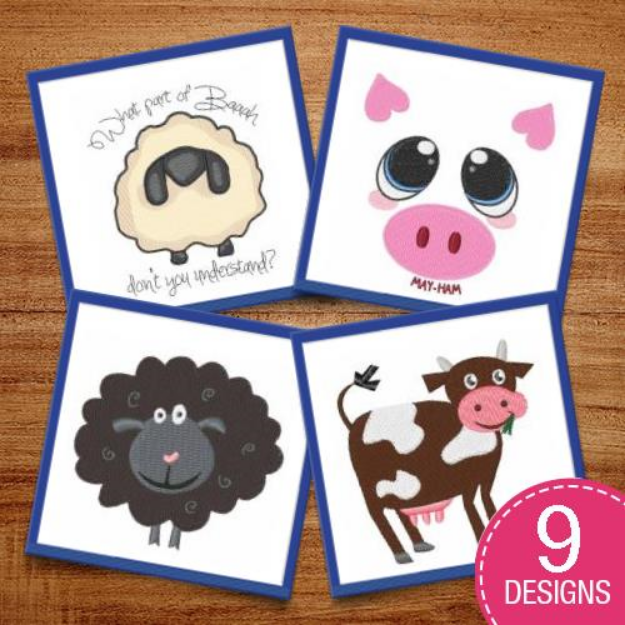 Picture of Humorous Animals Embroidery Design Pack