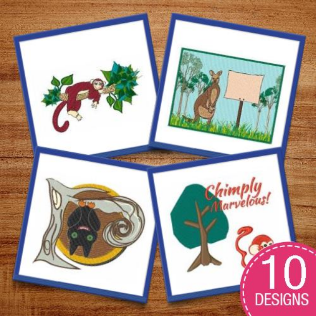 Picture of Cartoon Wildlife Embroidery Design Pack