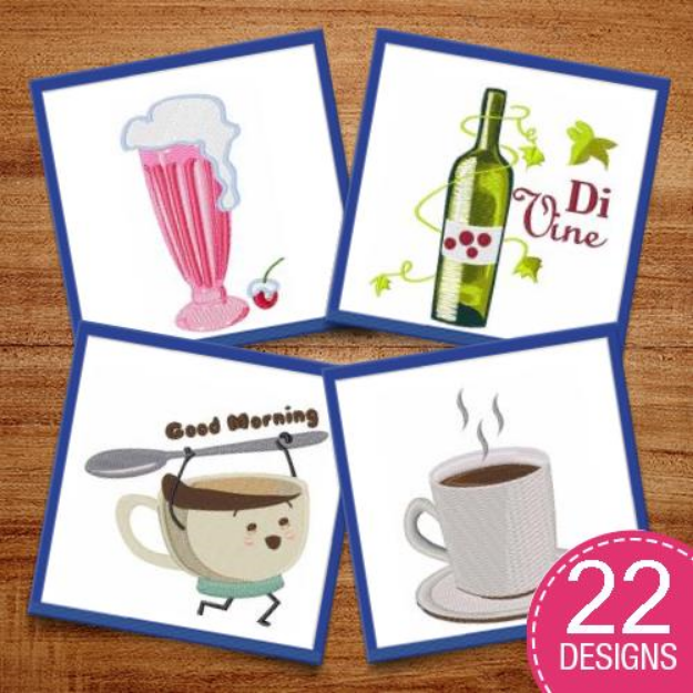 Picture of Cheers! Drinks & Shakes Embroidery Design Pack