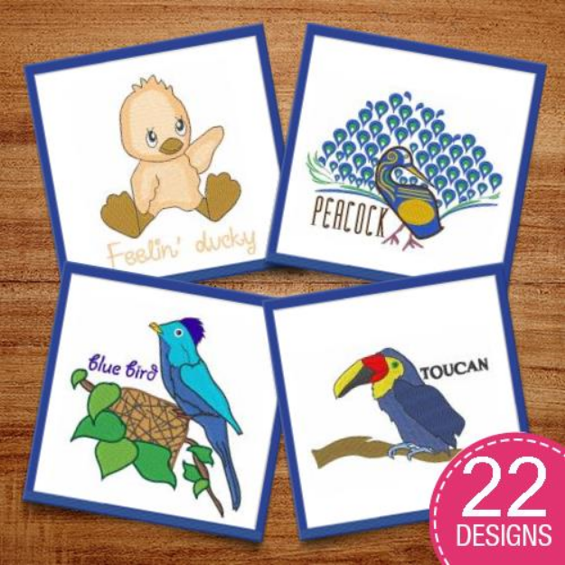 Picture of Adorable Avians Embroidery Design Pack