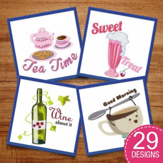 Picture of Drinks & Spirits Embroidery Design Pack