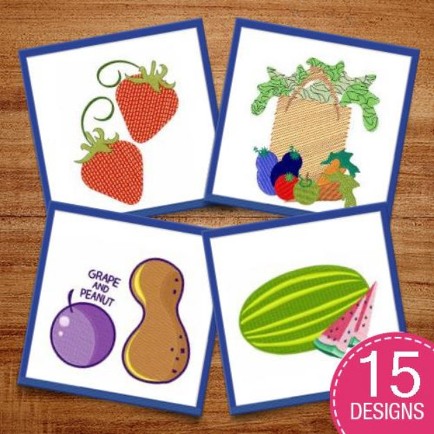 Picture of Fruit Treats Embroidery Design Pack