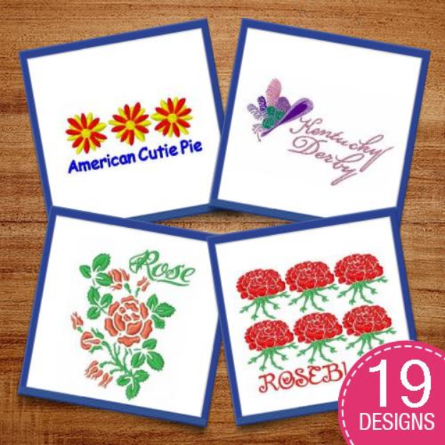Picture of Gorgeous Floral Decorations Embroidery Design Pack