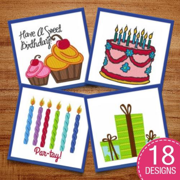 Picture of Birthday Gifts & Decorations Embroidery Design Pack
