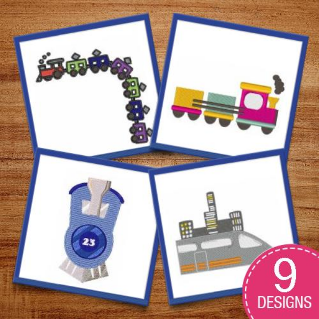Picture of Trains & Locomotives Embroidery Design Pack