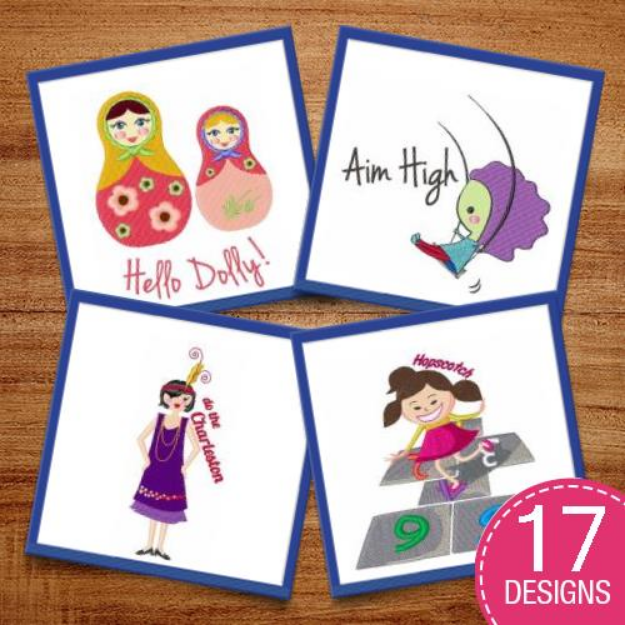 Picture of Girls Just Want To Have Fun! Embroidery Design Pack