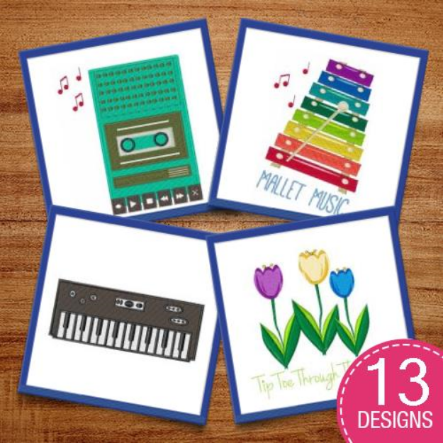 Picture of Musical Instruments & Symbols Embroidery Design Pack