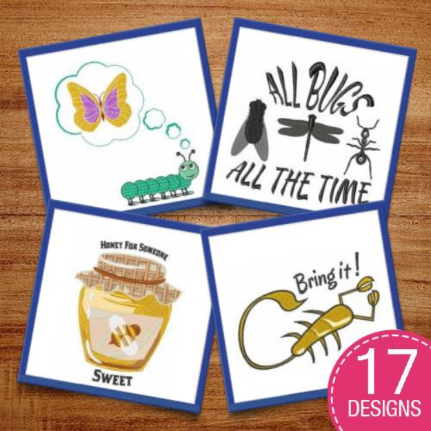 Picture of Creepy, Crawly Bugs Embroidery Design Pack