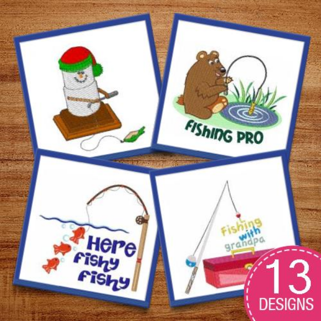 Picture of Fishing Hobbies & Gear Embroidery Design Pack