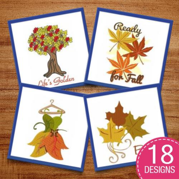 Picture of Gorgeous Fall Leaves & Designs Embroidery Design Pack