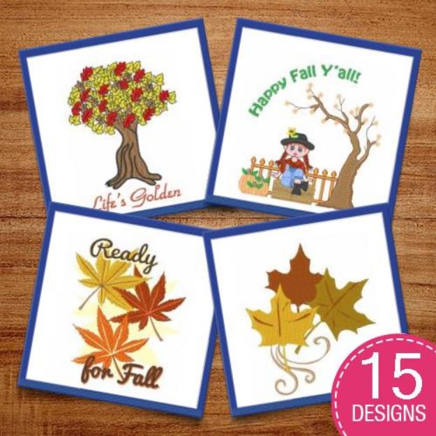 Picture of Happy Fall Y'All Embroidery Design Pack