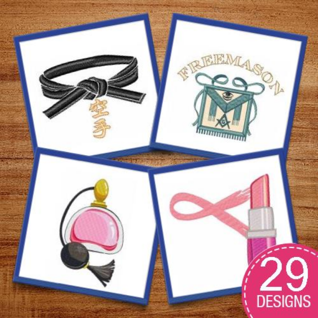 Picture of Makeup & Clothing Accessories Embroidery Design Pack