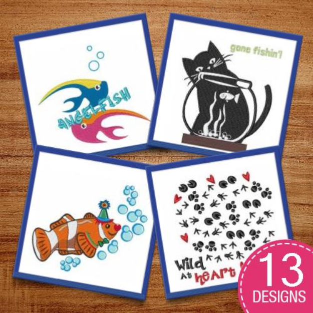 Picture of Marine Animals & Wildlife Embroidery Design Pack