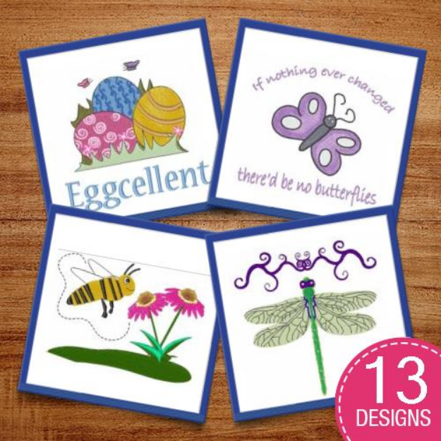 Picture of Snails, Butterflies & Bugs Embroidery Design Pack