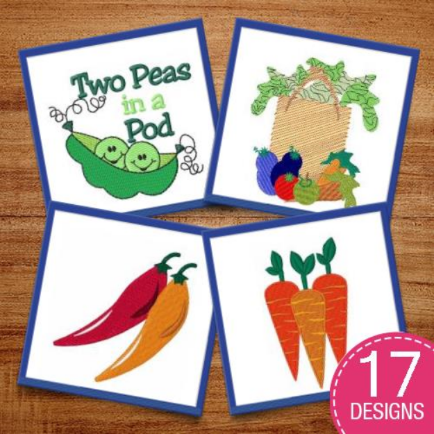 Picture of Summer Vegetables Embroidery Design Pack