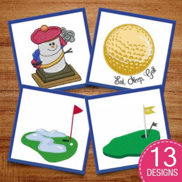 Picture of Golfing Fun Embroidery Design Pack