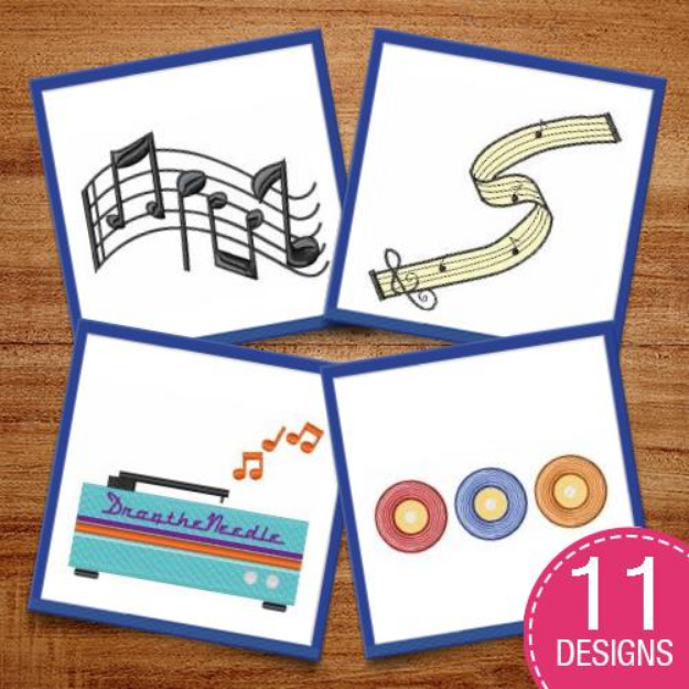 Picture of Music Designs Embroidery Design Pack