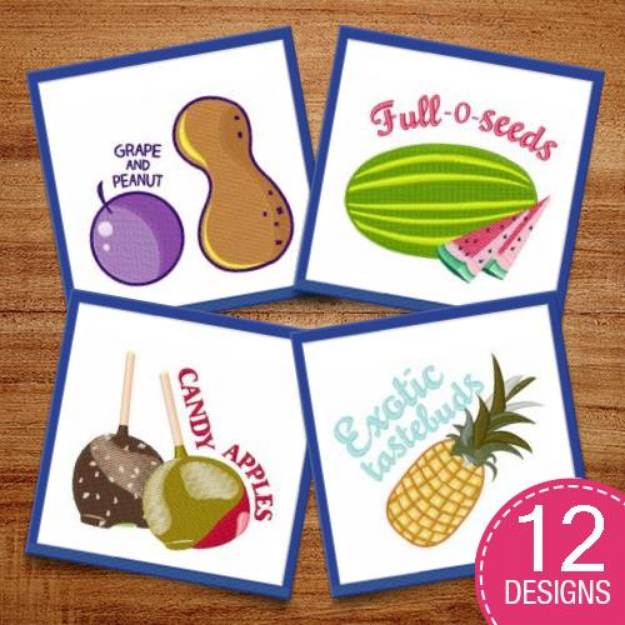 Picture of Healthy Fruits Embroidery Design Pack